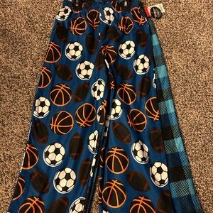 Joe Boxer Blue and Orange Pajama Bottoms with Playful Sports Design